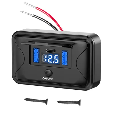 12V USB Autoladegerät Dual QC3.0 & PD 3.0 Schalttafel Wandmontage Steckdose für Marine Boot ATV RV Image