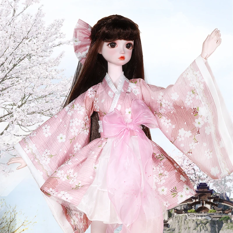 DBS Outfits Für 1/3 BJD Weiß Spitze Kleid Socken Rosa Kimono Lila Rock Kleidung Anime Mädchen Für SD DBS 62cm Puppe