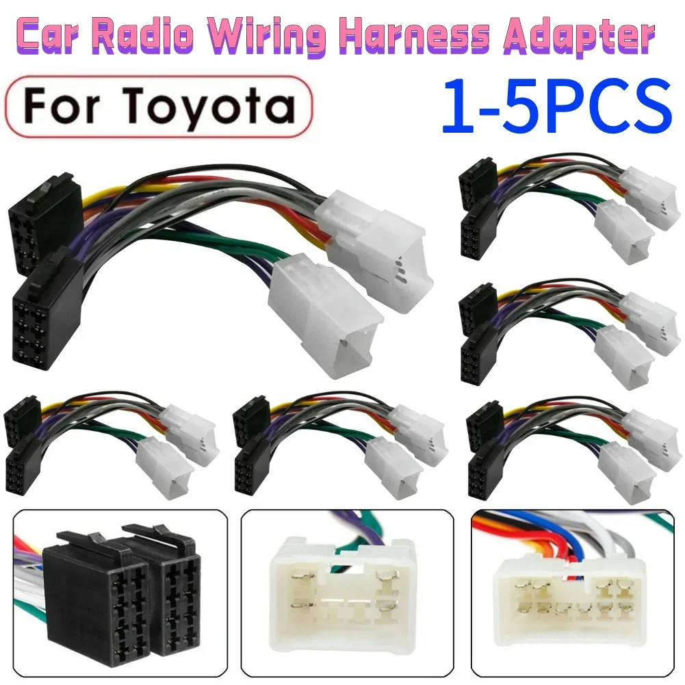 1-5 Stück Autoradio ISO Kabelbaum Adapter ISO Autoradio Kabelbaum Stereo Stecker Adapter für Toyota Camry Echo Hilux Kluger Image