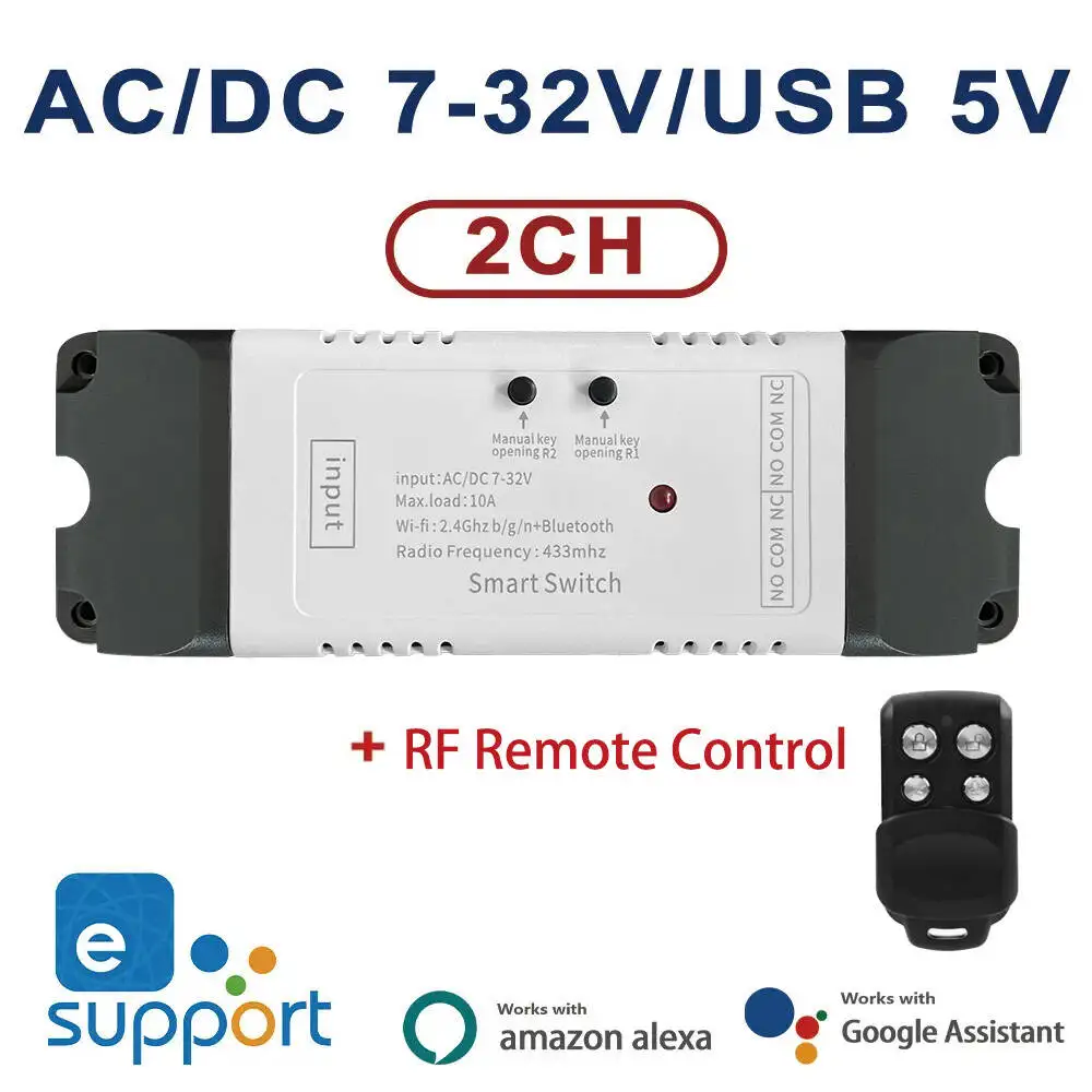 USB 5V DC7-32V Ewelink Smart Wifi Switch Universal Relais Modul 2ch Wireless Switch Timer Telefon Fernbedienung für Google Home Image