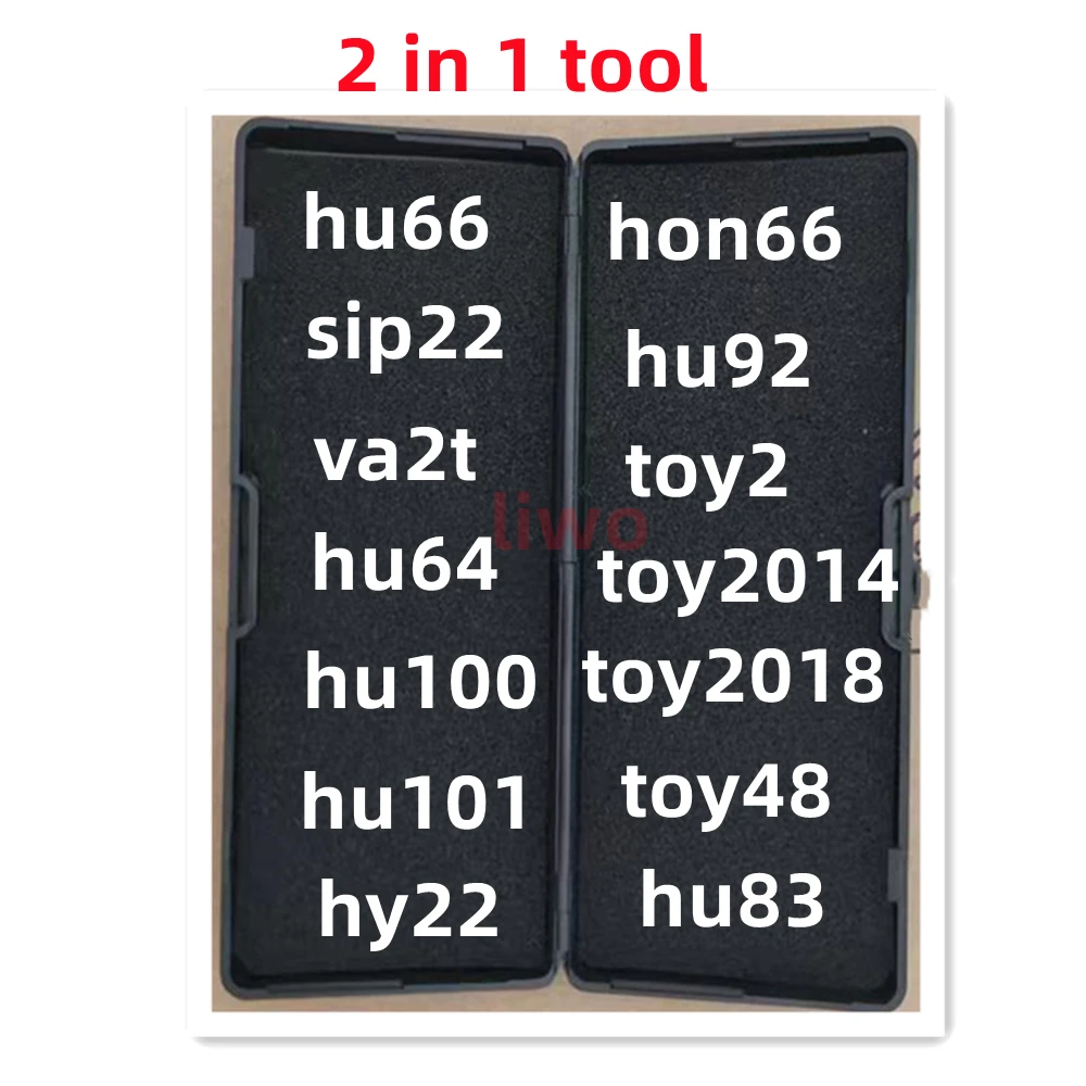 Lishi 2in1 2-in-1-Werkzeug hu100 hu101 hu66 hon66 hu92 hu64 sip22 hy22 hu87 hu83 toy2 va2t hu100r toy48 toy2014 lockmsith-Werkzeuge Image