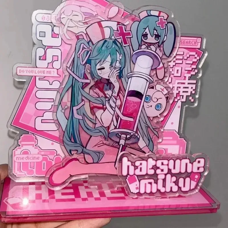 Hatsune Miku Acryl-Standfigur Miku Anime-Zubehör Niedliche Cartoon-Tischdekoration Originelle Persönliche Acrylhalterung Image