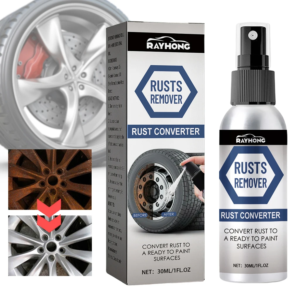 30ml Mehrzweck-Rostent ferner Spray Metallo ber fläche Chrom Maler Auto Eisenpulver Reinigungs spray Anti-Rost-Inhibitor Image