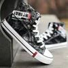 Männer Leinwand Schuhe High-top Wohnungen Lace-up Männer Schuhe Drucken Denim Schuhe für Männer Atmungsaktive Casual Schuh cowboy Stiefel Tenis Masculino