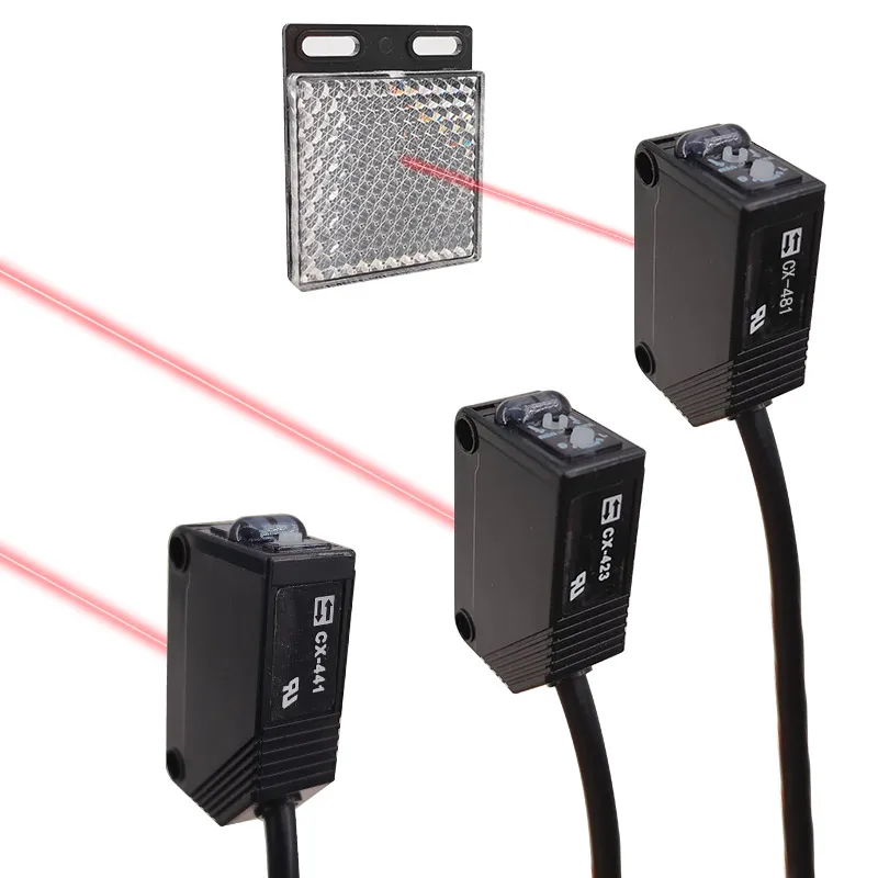 Roter LED-Sensor-Lichtschranke CX-441 CX-421 CX-481NPN PNP Diffusionstyp Näherungsschalter mit reflektierender Platte Image