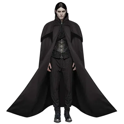 Herren Edler Gothic Langer Umhang Big Hem Vampir Stehkragen Umhang Steampunk Cosplay Halloween Image