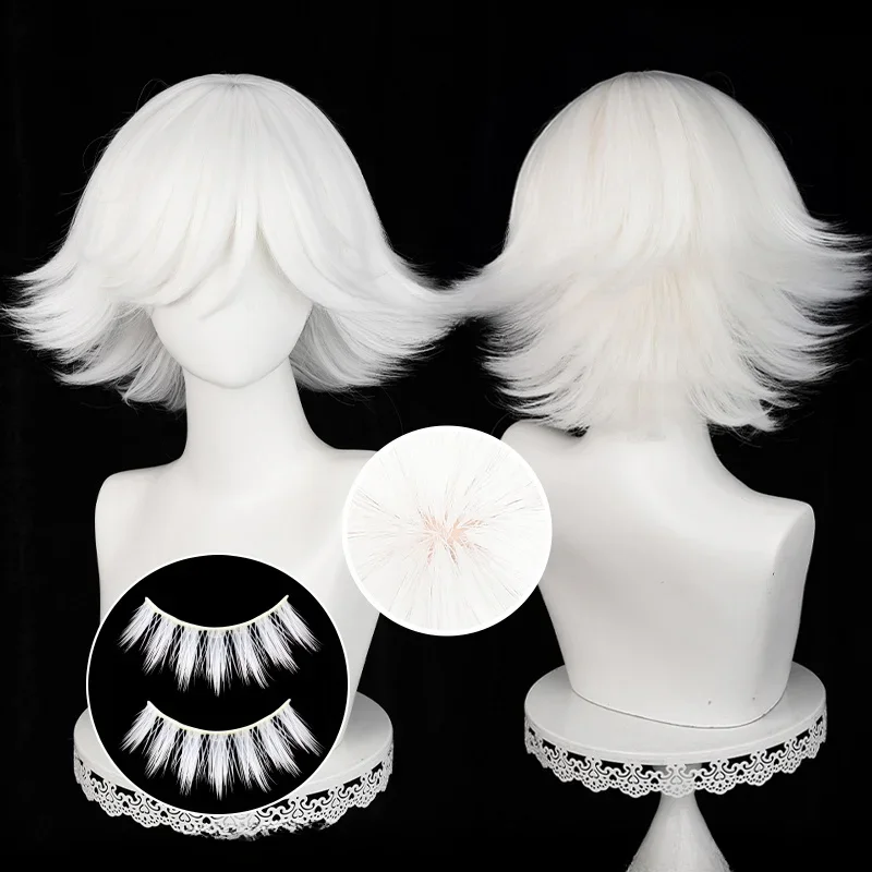 Mi Zu Ki Cosplay Perücken Kurze Weiße Mizuki Cosplay Perücke Hitzebeständige Synthetische Haar Halloween Party Perücke Haar Image
