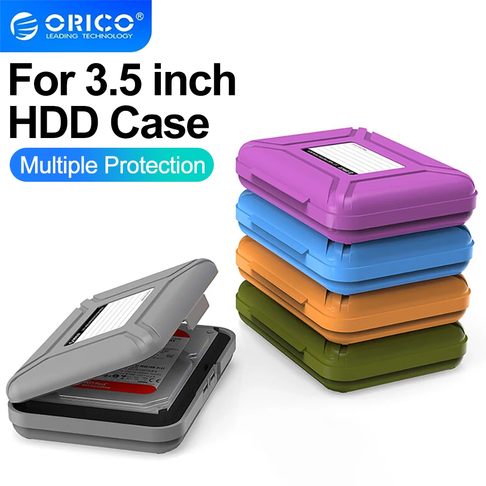 Orico 3,5 Zoll Schutz box 5 Stück Festplatten box stoß feste Aufbewahrung hülle staub dicht wasser abweisend für 3,5 Zoll HDD SDD Box Image