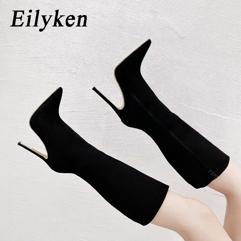 EilyKen Street Style Spitz Frauen Kniehohe Stiefel Sexy Dünne High Heels Schuhe Herbst Winter Nachtclub Prom Pumpen