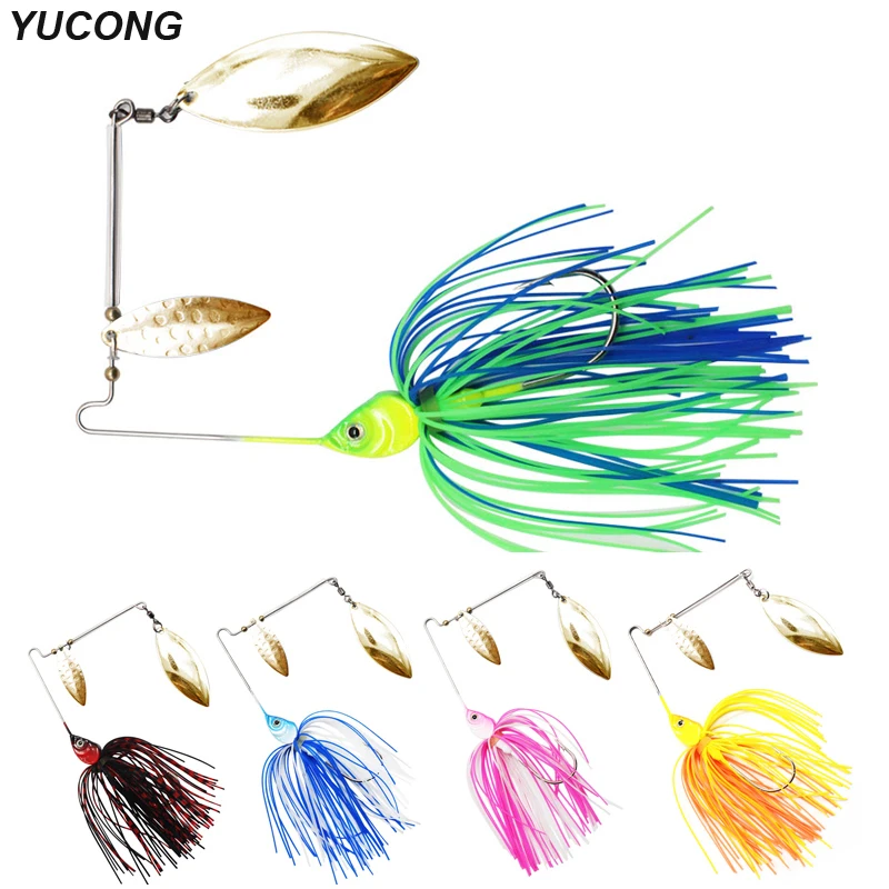 YUCONG 1 stücke Spinner Köder 17g Metall Köder Harte Angeln Wobbler Sinking Spinnerbait Mit Pailletten Trolling leurre harter cebo Weedless Image