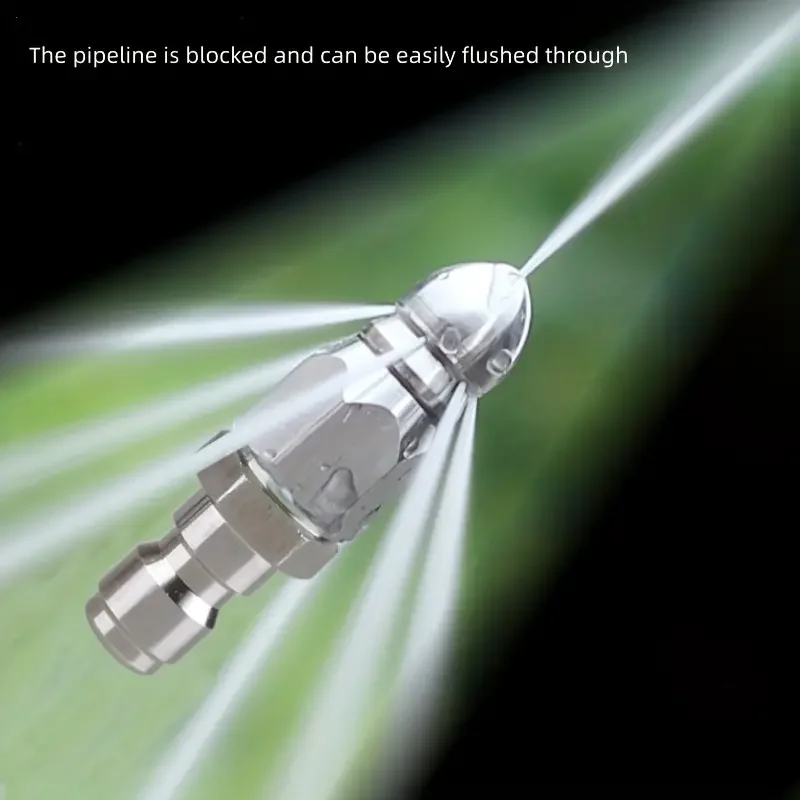 1pc Kanalisation Rohr Entsperren Edelstahl Hochdruck Düse Quick-connect 1/4 Rohr Reinigung Rotierenden Düse Entsperren düse Image