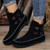 Schuhe für Frauen Mode Stiefeletten Frühling Herbst lässig runde Zehen Schuhe Schnalle Riemen