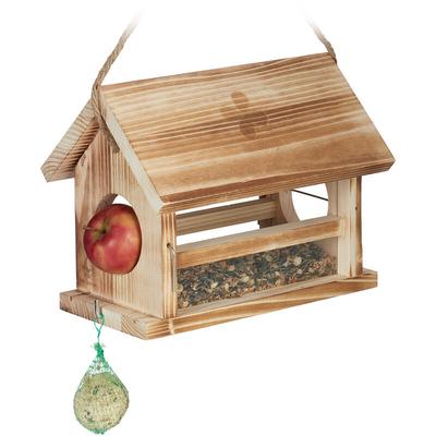 Vogelfutterhaus, geflammtes Design, fsc Zertifikat, HxBxT: 24x31x20 cm, wetterfeste