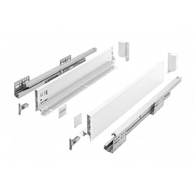 Stahl Unterfluführungen Schubladensystem Weiß Soft Close Dämpfung 250mm 86mm Image