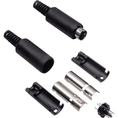 0204003 Miniatur-DIN-Rundsteckverbinder Stecker, gerade Polzahl: 5 Schwarz 1 St. - Bkl Electronic