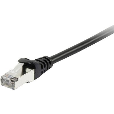 605596 RJ45 Netzwerkkabel, Patchkabel cat 6 s/ftp 10.00 m Schwarz vergoldete Steckkontakte 1 s