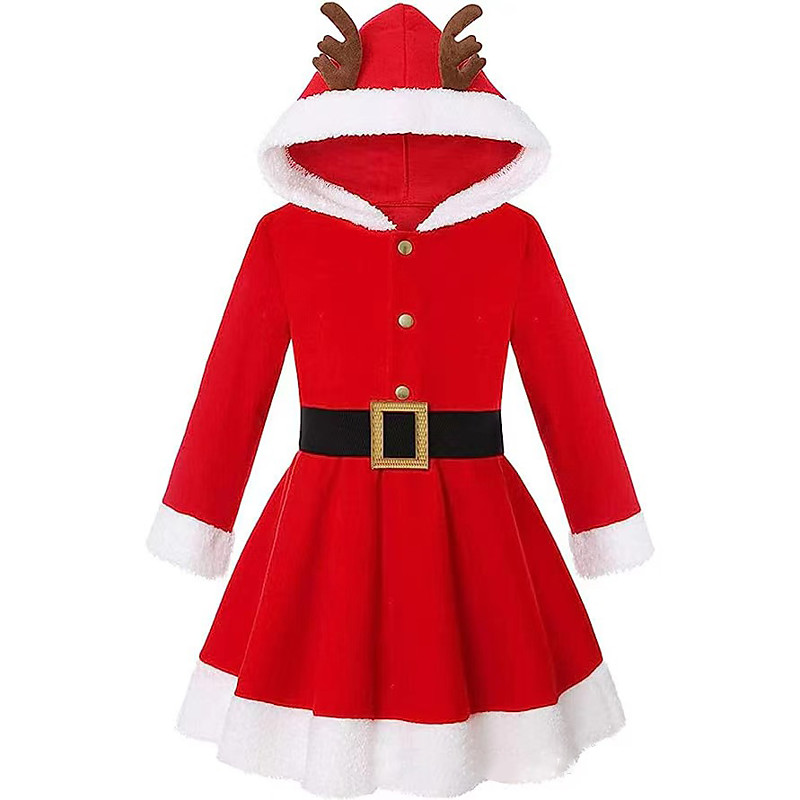 Santa Claus Mrs.Claus Dress Girls' Cosplay Costume Kid's Christmas New Year Christmas Eve Christmas Party Dress