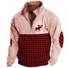 New Year Christmas Men's Plaid / Check Lattice Deer Sweatshirts Sweatshirt Sweatshirt Zip Sweatshirt Quarter Zip Sweatshirt Long Sleeve Sweatshirt Half Zip Zip Quarter Zip Vacation Daily Party 3D