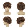 Synthetic Wig Curly With Bangs Wig Short Brown Synthetic Hair Women's Brown