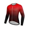 Men's Cycling Jersey Long Sleeve Bike Top with 3 Rear Pockets Anti-slip Strap Quick Dry Reflective Strips Back Pocket 3D-printed RedBlack Gradient pattern Sports Clothing Apparel