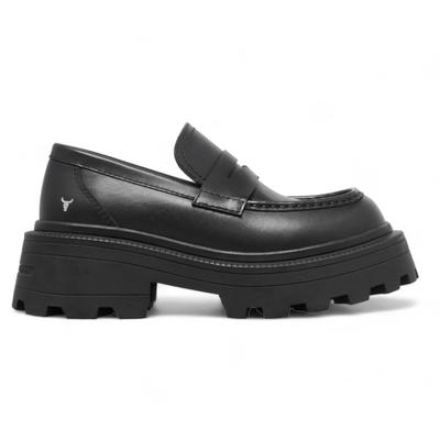 Windsor Smith – Klobige Loafer aus schwarzem Leder – True Image