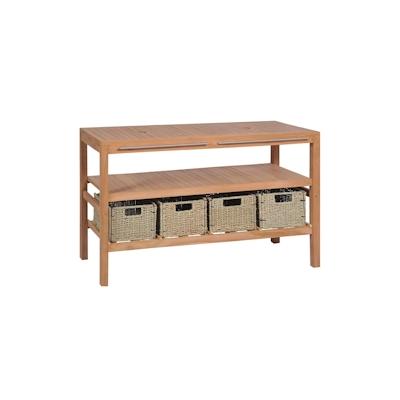 vidaXL Waschtischunterschrank mit 4 Körben Teak Massiv 132x45x75 cm