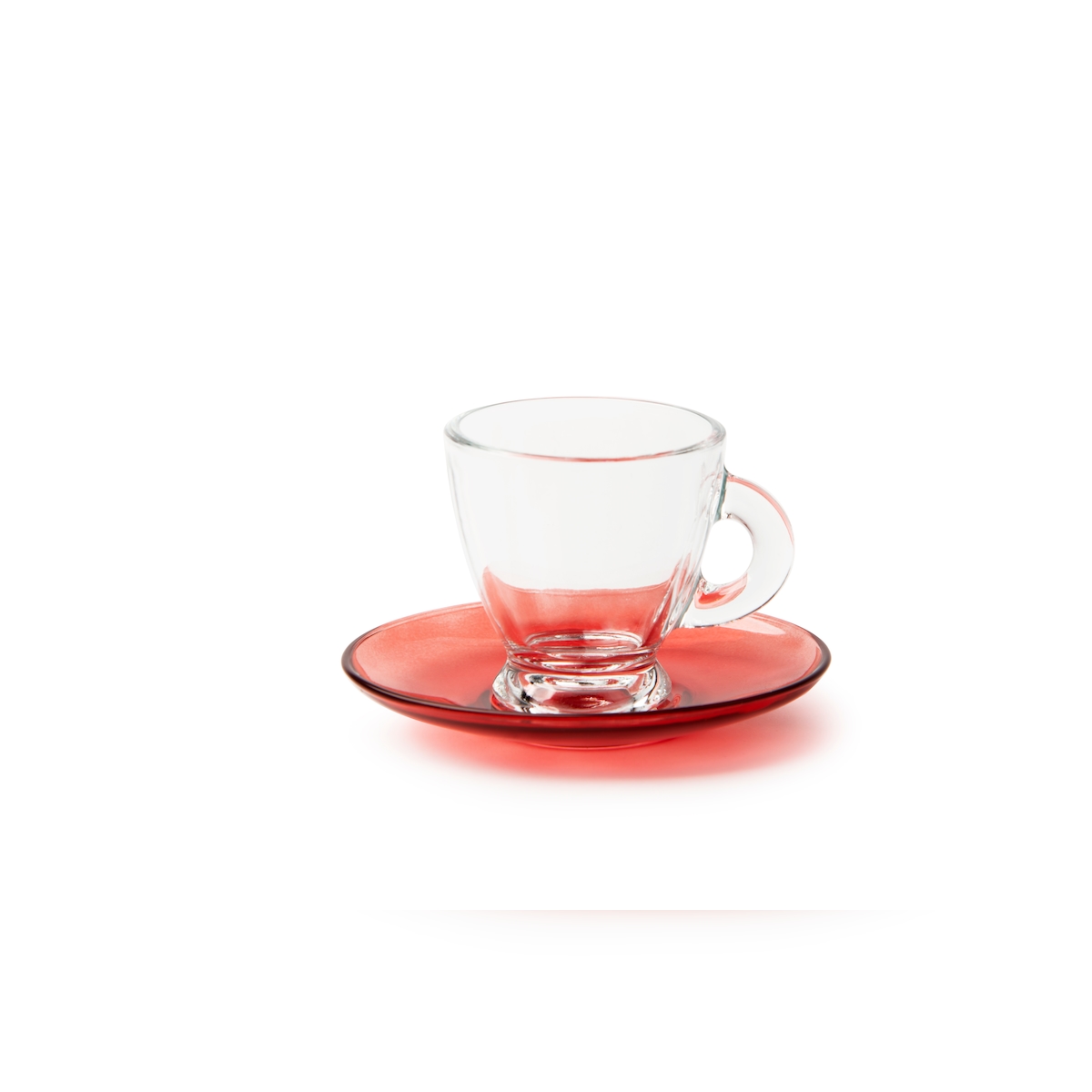 Excelsa Set Von 6 Espressotassen Mit Untertassen Petra Glas 9 Cl Rot Image