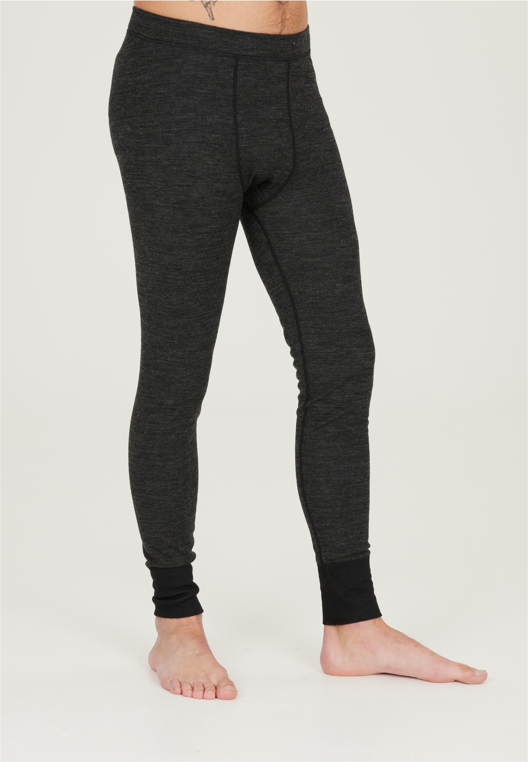 Lange Unterhose WHISTLER "BRADLEY", Herren, Gr. 5XL, grau (dunkelgrau), 45% Wolle, 45% Polyester, 10% Elasthan, meliert, Unterhosen, mit hohem Merinowolle-Anteil Image
