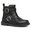 Stiefelette GEOX "J ECLAIR GIRL X", Kinder, Gr. 27, schwarz, Lederimitat, casual, Schuhe, Bikerboots, Winterstiefel, Boots mit Warmfutter
