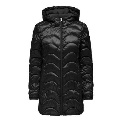 Steppmantel ONLY "ONLVEGA WAVE QUILTED COAT CC OTW", Damen, Gr. S (36), schwarz, Steppware, Obermaterial: 60% Polyester, 40% Nylon, unifarben, leicht glänzend, modisch, Langarm, Mäntel Image