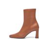 Schlupfboots HENRY STEVENS "Madison ZB70 Businessschuh", Damen, Gr. 39, braun, Leder, klassisch, Schuhe, Damen Stiefelette mit Absatz handgefertigt, Lederschuhe