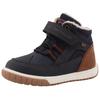 Winterboots TOM TAILOR, Kinder, Gr. 25, blau (navy, braun), Lederimitat, Textil, unifarben, kontrastfarbene Details, casual, Schuhe, Klettschuh, High-Top-Sneaker, Outdoorschuh mit Kontrastnähten