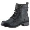 Winterboots MUSTANG SHOES, Kinder, Gr. 35, blau (navy used), Lederimitat, used, casual, Schuhe, Schnürboots, Stiefelette, Blockabsatz, mit Reißverschluss