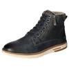 Winterboots MUSTANG SHOES, Herren, Gr. 42, blau (navy used), Lederimitat, used, casual, Schuhe, Schnürboots, Casual-Stiefelette mit kariertem Einsatz am Schaftrand