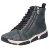 Sneaker RIEKER, Damen, Gr. 40, grün (dunkelgrün), Lederimitat, sportlich, Schuhe, Freizeitschuh, Halbschuh, Schnürschuh mit Kontraststeppung