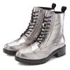 Schnürboots LASCANA, Damen, Gr. 39, silber (silberfarben), Obermaterial: 100% Schafsleder. Futter: 75% Textilmaterial, 25% Schafsleder. Decksohle: 100% Synthetik. Laufsohle: 100% Synthetik, glänzend, modisch, Schuhe, Schnürstiefelette, Ankle Boots,...