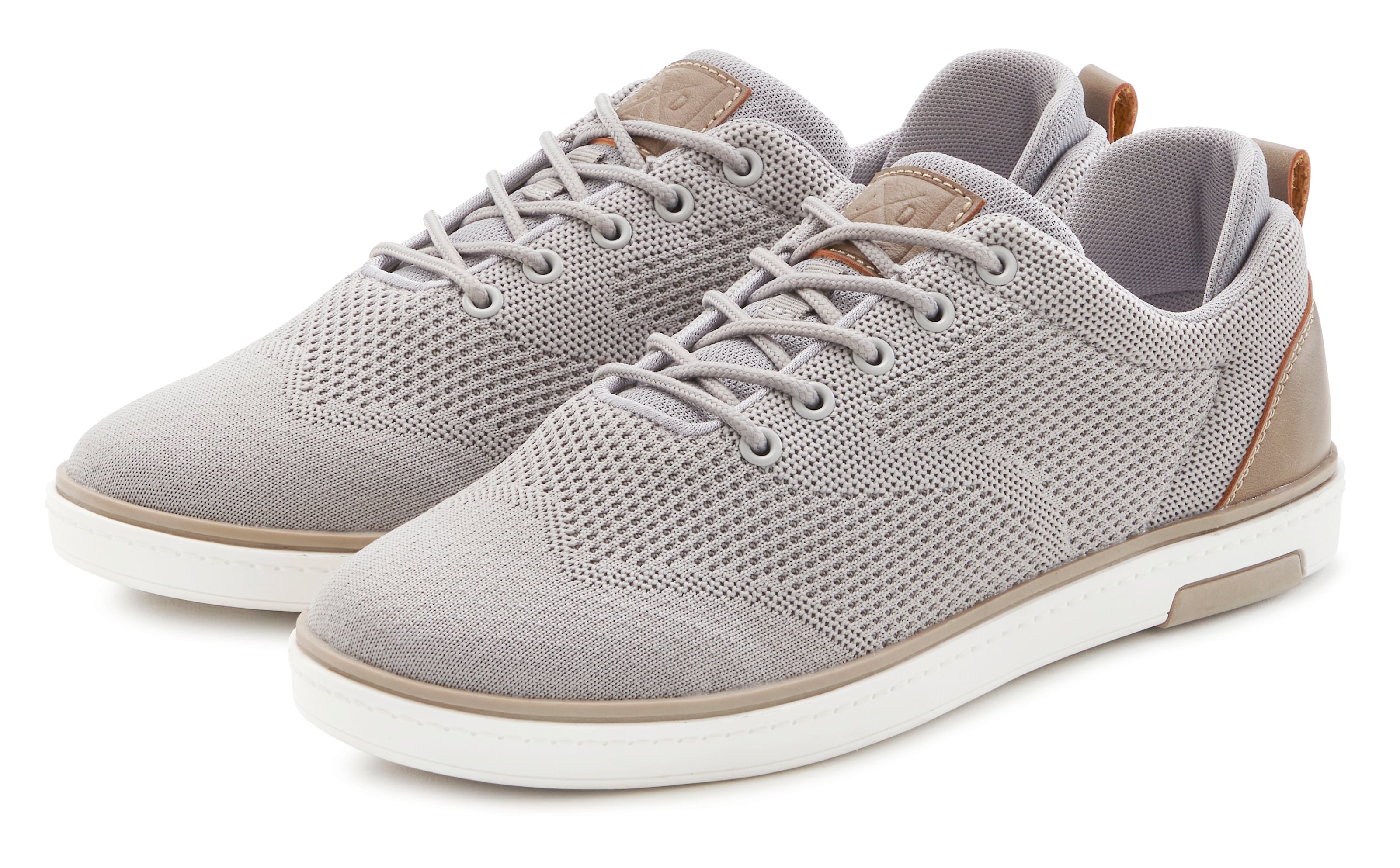 Sneaker JOHN DEVIN "Schnürschuh", Herren, Gr. 41, grau, Obermaterial: 80% Textilmaterial, 20% Lederimitat. Futter: 100% Textilmaterial. Decksohle: 100% Textilmaterial. Laufsohle: 100% Synthetik, Mesh, mehrfarbig, Schuhe, Mesh-Optik, Freizeitschuh,...