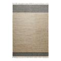 Teppich GREEN LOOOP "Viktor GL-82303", braun (anthrazit braun,anthrazit braun), B:160cm H:4mm L:230cm, Jute, Teppiche, Naturfaser Teppich aus 80% Jute 20% Baumwolle, mit Fransen, Wohnzimmer