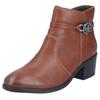 Stiefelette RIEKER, Damen, Gr. 37, braun (nussbraun), Lederimitat, klassisch, Schuhe, Ankleboots, Klassik-Stiefelette, Blockabsatz, Innenreißverschluss