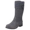 Winterstiefel RIEKER, Damen, Gr. 42, Normalschaft, grau (dunkelgrau), Lederimitat, Filz, unifarben, klassisch, Schuhe, Boots, Blockabsatz, mit wasserabweisender riekerTEX-Membran