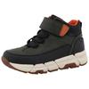 Klettboot TOM TAILOR, Kinder, Gr. 38, schwarz (khaki, schwarz), Lederimitat, Textil, kontrastfarbene Details, sportlich, Schuhe, Keilabsatz, High-Top-Sneaker, Herbstboots, Reflektor an der Ferse