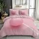 Reversible Double Duvet Cover Set with 2 Pillowcases Pink, Pink Football 3D Bedding Quilt Covers, 200 x 200 cm