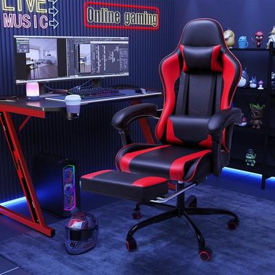 Homall Ergonomic Gaming Chair with Footrest Office Chairs High Back PU Leather Computer Chair with Massage