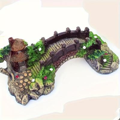 TEMU Fish Like Fish Tank Landscaping Decorative Bridge, Accessories, Resin Bridge, Turtle Climbing Platform, Arch Bridge