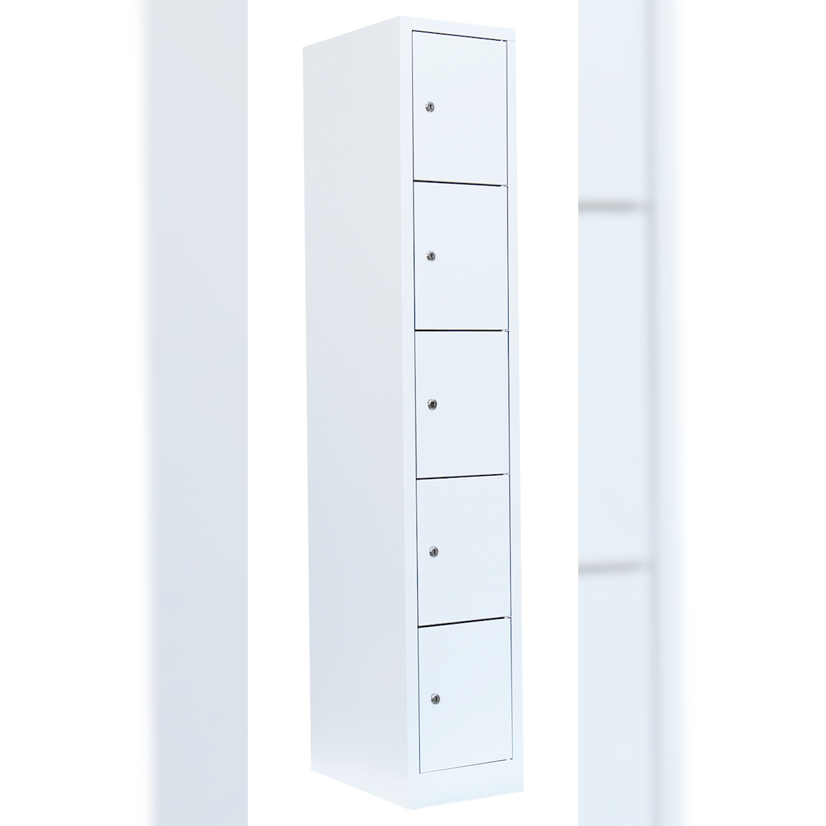 Lüllmann® Schließfachschrank, 1 Abteil, 5 Fächer, 1800 x 315 x 500 mm, signalweiß Image