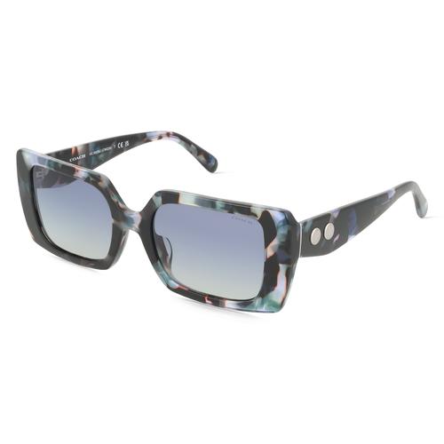 Coach HC8409U Damen-Sonnenbrille Vollrand Eckig Acetat-Gestell, blau