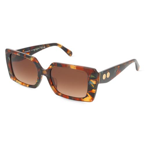 Coach HC8409U Damen-Sonnenbrille Vollrand Eckig Acetat-Gestell, braun