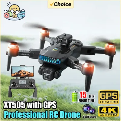 New XT505 GPS Drone 8K Professional Dual Camera 5G WIFI FPV Optical Flow Obstacle Avoidance