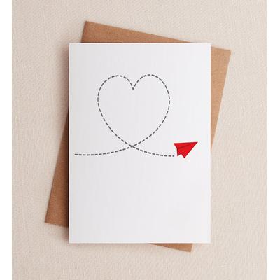 1-800-Flowers Everyday Gift Delivery Paper Plane Heart Anniversary Greeting Card