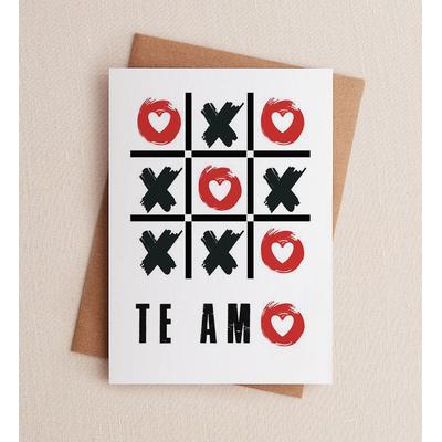 1-800-Flowers Everyday Gift Delivery Te Amo Tick Tack Toe Anniversary Greeting Card